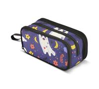 ISAOA Big Capacity Pencil CasesGhost Cloud Moon Flower Pattern Pencil Pouch Bag Large Pen Bag Stationery Bag for Girls Boys Adults Student