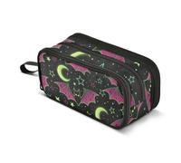 ISAOA Big Capacity Pencil CasesHalloween Bat Stars Pencil Pouch Bag Large Pen Bag Stationery Bag for Girls Boys Adults Student