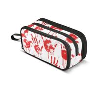 ISAOA Big Capacity Pencil CasesHalloween Blood Handprints Pencil Pouch Bag Large Pen Bag Stationery Bag for Girls Boys Adults Student