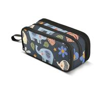 ISAOA Big Capacity Pencil CasesHedgehog Little Elephant Pencil Pouch Bag Large Pen Bag Stationery Bag for Girls Boys Adults Student