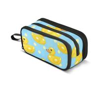 ISAOA Big Capacity Pencil CasesLittle Yellow Duck Yellow Polka Dots Pattern Pencil Pouch Bag Large Pen Bag Stationery Bag for Girls Boys Adults Student