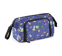ISAOA Big Capacity Pouch Bag Large Storage Pencil Case Vector Rockets Spacecraft Pen Bag with Zipper Office College Stationery Organizer,School Supplies for Teen Girls Boys and Adults