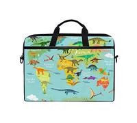ISAOA Cartoon Dinosaurs World Map Laptop Bag,Light Weight Shoulder Bag Laptop Messenger Bag Case Sleeve for 14-15.6 inch Notebook Computer Bag for Travel/Business/School