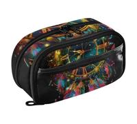 ISAOA Clock with Roman Numerals Pencil Case with 3 Compartments, Aesthetic Stationery Pen Bag Secondary School Essentials Supplies for Teen Girls Boys Adult