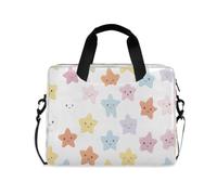 ISAOA Compact Laptop Shoulder Bag Carrying Case with Padded Strap Blue Purple Flame The Smiling Stars and Zippered Accessory Pocket