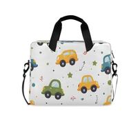 ISAOA Compact Laptop Shoulder Bag Carrying Case with Padded Strap Yellow Truck Black Tree Blue Yellow Red Car Star and Zippered Accessory Pocket