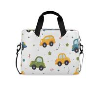 ISAOA Compact Laptop Shoulder Bag Carrying Case with Padded Strap Yellow Truck Black Tree Blue Yellow Red Car Star and Zippered Accessory Pocket