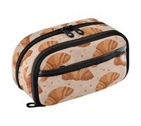 ISAOA Croissant Five-Pointed Star Pattern Pencil Case with Clear PVC, Waterproof Zipper Pen Bag Pouch Organizer with PE Divider Large Capacity Stationery Storage for School Office