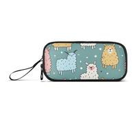 ISAOA Cute Alpacas Hand Drawn Big Capacity Pencil Case 3 Compartments Pencil Pouch Portable Large Storage Pencil Box Pencil Bag for Teen Boys Girls Adults Students