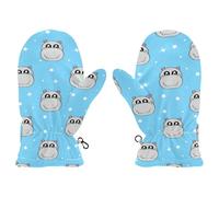 ISAOA Cute Hippo and Star Children Gloves,Magic Gloves Stretch Full Finger Gloves Mittens for Snowboard Skiing Winter Outdoor School Commuting Daily Wearing,S