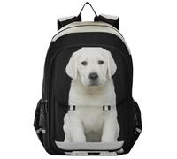 ISAOA Cute Labrador Puppy School Bag for Boys Girls,Kindergarten Primary Junior High University Big Bookbag,Light Weight,Water Resistant.