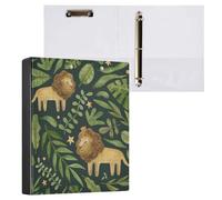 ISAOA Cute Lion King Binders with 3 Clear Interior Pockets,1.5 Inch Three Ring Binder,Holds up to 200 Sheets,27 x 32 cm,A4 Ring Binder Folder for Office School Supplies