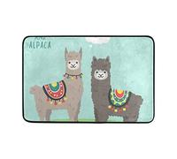 ISAOA Cute Llama And Alpaca Doormat,Non-slip and Washable - Indoor,Inside Foot Mats - Doormats for Indoors -60 x 40 cm Bath Kitchen Rug