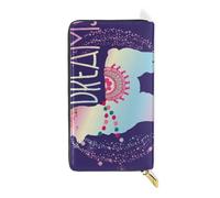 ISAOA Cute Llama Make Your Dreams Come True Wallet Purse,Multi-Function Handbag Zipper Clutch Purse,Large Capacity Card Holder Bag,19 CM