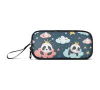 ISAOA Cute Panda Cloud Star Big Capacity Pencil Case 3 Compartments Pencil Pouch Portable Large Storage Pencil Box Pencil Bag for Teen Boys Girls Adults Students