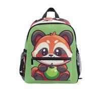 ISAOA Cute Panda with Green Fruit Kids Small School Backpack, Toddler Preschool Shoulder Bookbag Kindergarten School Bag Casual Daypack for Boys Girls