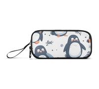 ISAOA Cute Penguins Seamless Big Capacity Pencil Case 3 Compartments Pencil Pouch Portable Large Storage Pencil Box Pencil Bag for Teen Boys Girls Adults Students