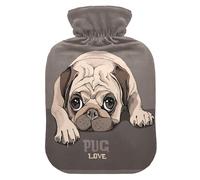 ISAOA Cute Pug Puppy Dog Coffe Brown Hot Water Bottle,M
