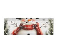 ISAOA Cute Snowman Red Plaid Valance for Windows Kitchen Valance Window Treatment Short Curtains for Living Room Bedroom Windows Bathroom, 1 Panel, 54" W x 18" L