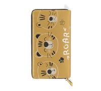 ISAOA Cute Tiger Wallet Purse,Multi-Function Handbag Zipper Clutch Purse,Large Capacity Card Holder Bag,19 CM