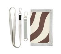 ISAOA Dark Brown Zebra Pattern Kids Wallets for Boys Girls, Toddler Trifold Wallet with Zippered Coin Pocket and Card Holders, Novelty Wallet for Childrens Birthday Gifts