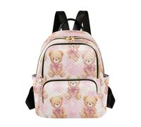 ISAOA Fashion Backpack Mini Backpack Purse Casual Daily Backpack Travel Bear Pink and White for College Work