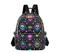 ISAOA Fashion Backpack Mini Backpack Purse Casual Daily Backpack Travel Skull Magic Circle Moon for College Work