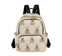 ISAOA Fashion Backpack Mini Backpack Purse Casual Daily Backpack Travel Teddy Bear Green Bow for College Work