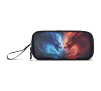 ISAOA Fierce Dragon Pattern Big Capacity Pencil Case 3 Compartments Pencil Pouch Portable Large Storage Pencil Box Pencil Bag for Teen Boys Girls Adults Students