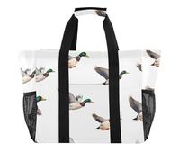 ISAOA Flying Duck Pattern Beach Bags for Women Large Waterproof Beach Tote Bag Travel Pool Yoga Nurse Shopping Tote Bag