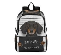ISAOA Foldable Backpack Dachshund Sausage Dog Rucksack Schoolbag Day Pack for School,Hiking,Work