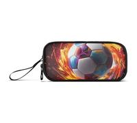 ISAOA Football Fierce Sport Big Capacity Pencil Case 3 Compartments Pencil Pouch Portable Large Storage Pencil Box Pencil Bag for Teen Boys Girls Adults Students