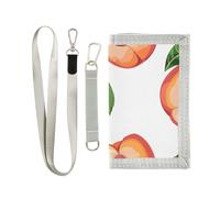 ISAOA Fresh Slices Peach Kids Wallets for Boys Girls, Toddler Trifold Wallet with Zippered Coin Pocket and Card Holders, Novelty Wallet for Childrens Birthday Gifts