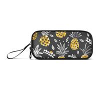 ISAOA Hand Drawn Pineapples Big Capacity Pencil Case 3 Compartments Pencil Pouch Portable Large Storage Pencil Box Pencil Bag for Teen Boys Girls Adults Students