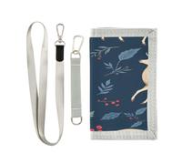 ISAOA Holly Elk Leaf Kids Wallet Lanyard Coin Purse Girls Boys