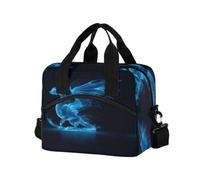 ISAOA Insulated Cooler Lunch Bag Lunch Box Beach Organizer for Office Work Picnic Hiking Water Blue Dragon with Adjustable Shoulder Strap