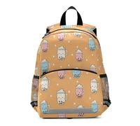 ISAOA Kid's Backpack Cute Toddler Mini Bag Orange Bubble Milk Tea for Baby Girl Boy