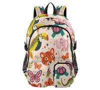 ISAOA Kids Backpack School Bags with Pen Case, Book Bag Animal Tigers Butterfly Tortoise for Elementary Middle Primary High School College