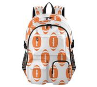ISAOA Kids Backpack School Bags with Pen Case, Book Bag Brown Rugby Shadow for Elementary Middle Primary High School College
