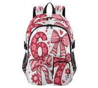 ISAOA Kids Backpack School Bags with Pen Case, Book Bag Six Seven Bows for Elementary Middle Primary High School College