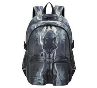ISAOA Kids Backpack School Bags with Pen Case, Book Bag Wolf Moon Shadow for Elementary Middle Primary High School College