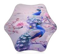 ISAOA Kids Umbrella,Lightweight Windproof Auto Open Stick Umbrellas A Pair Of Pale Blue Peacocks for Rain Sun