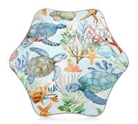 ISAOA Kids Umbrella,Lightweight Windproof Auto Open Stick Umbrellas Sea Turtles for Rain Sun