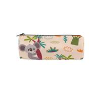 ISAOA Large Round Pencil Case,Makeup Pouch,Zipper Pencil Bag Pouch Stationery Bag Pen Holder for Daily Essentials School,College,Work & Office,Koala and Plant