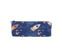ISAOA Large Round Pencil Case,Makeup Pouch,Zipper Pencil Bag Pouch Stationery Bag Pen Holder for Daily Essentials School,College,Work & Office,Astronauts Planets Spaceships Stars
