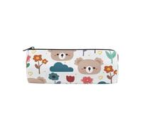 ISAOA Large Round Pencil Case,Makeup Pouch,Zipper Pencil Bag Pouch Stationery Bag Pen Holder for Daily Essentials School,College,Work & Office,Cartoon Koala with Flower