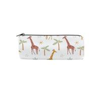 ISAOA Large Round Pencil Case,Makeup Pouch,Zipper Pencil Bag Pouch Stationery Bag Pen Holder for Daily Essentials School,College,Work & Office,Cute Funny Giraffe and Palm