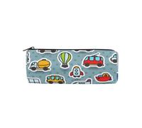 ISAOA Large Round Pencil Case,Makeup Pouch,Zipper Pencil Bag Pouch Stationery Bag Pen Holder for Daily Essentials School,College,Work & Office,Cute Cartoon Transport Airplane Tram Bus