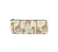 ISAOA Large Round Pencil Case,Makeup Pouch,Zipper Pencil Bag Pouch Stationery Bag Pen Holder for Daily Essentials School,College,Work & Office,Cute Giraffe Flowers Doodle