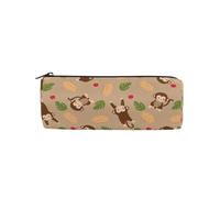 ISAOA Large Round Pencil Case,Makeup Pouch,Zipper Pencil Bag Pouch Stationery Bag Pen Holder for Daily Essentials School,College,Work & Office,Cute Monkey with Banana